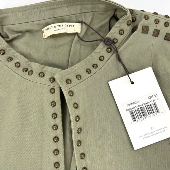 NEW Spell Eagleback Matinee Embellished Jacket Khaki Large - Picture 9 of 16